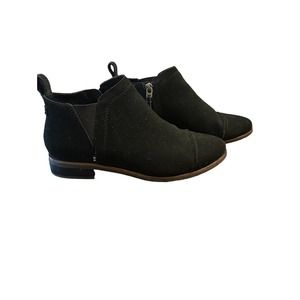 TOMS Black Suede Booties Size 6.5